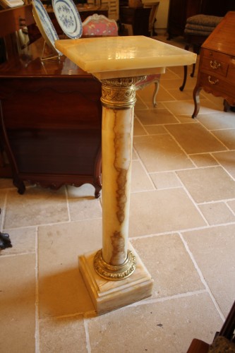  - Colonne en onyx et bronze doré, époque XIXe siècle