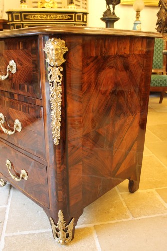 18th century - Louis XIV rosewood marquetry commode with gilt-bronze mounts stamped with the crowned “R”