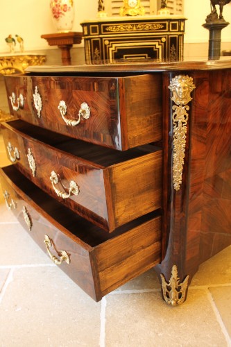 Louis XIV rosewood marquetry commode with gilt-bronze mounts stamped with the crowned “R” - Louis XIV