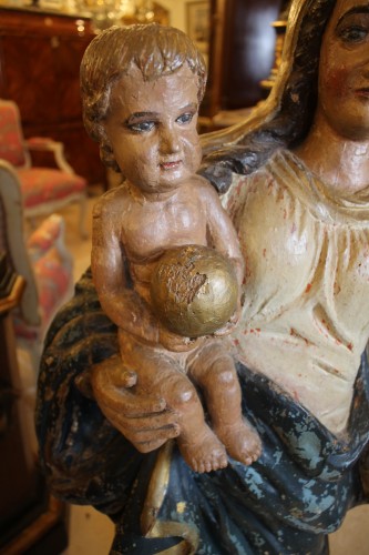 Art sacré, objets religieux  - Grande Vierge à l'Enfant, époque XVIIIe