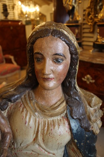 Grande Vierge à l'Enfant, époque XVIIIe - Antiquités Thierry Martin