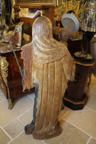 Antiquités - Grande Vierge à l'Enfant, époque XVIIIe