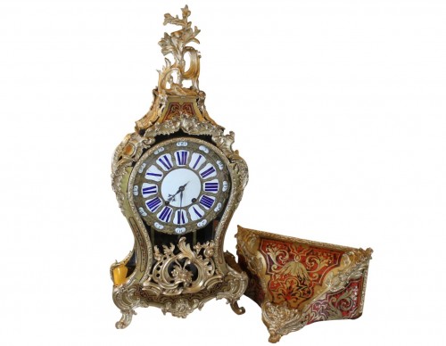 Cartel et sa console Louis XV en marqueterie Boulle, Claude du GRAND MESNIL horloger