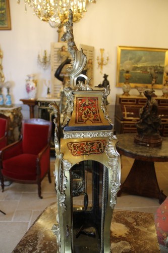 Antiquités - Cartel et sa console Louis XV en marqueterie Boulle, Claude du GRAND MESNIL horloger