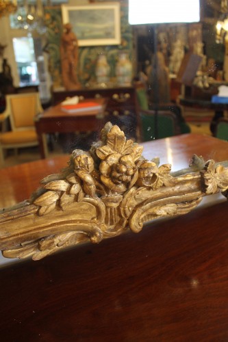 Grand miroir à parecloses en bois doré, époque Louis XV - Louis XV