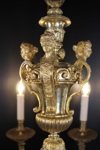Luminaires Lustre - Lustre Mazarin en bronze doré, circa 1820