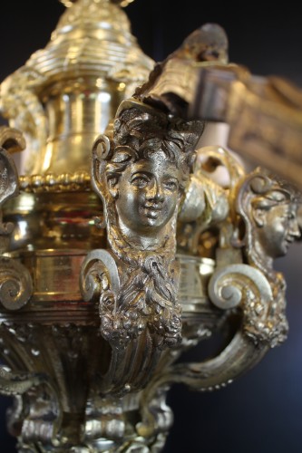 Lustre Mazarin en bronze doré, circa 1820 - Restauration - Charles X