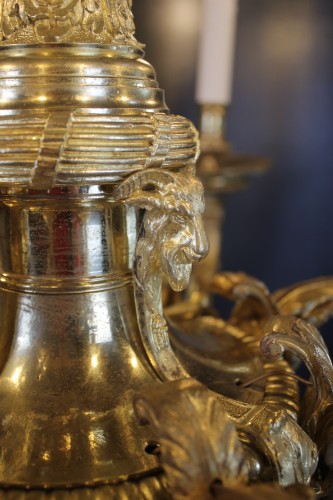 Restauration - Charles X - Lustre Mazarin en bronze doré, circa 1820