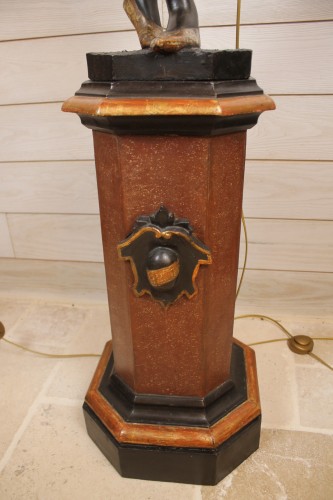 Antiquités - Couple de Nubiens porte torchères, Venise fin XIXe siècle