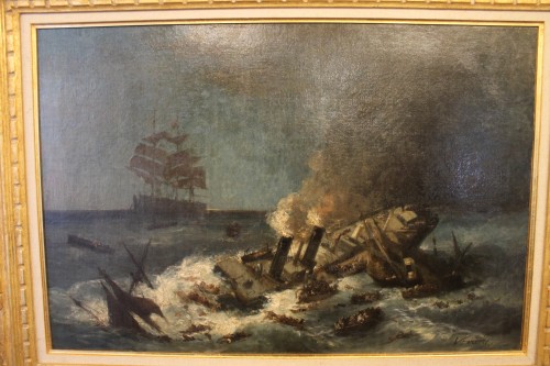 Tableaux et dessins Tableaux XIXe siècle - FONECHE André (1851-1942) – Scène de naufrage