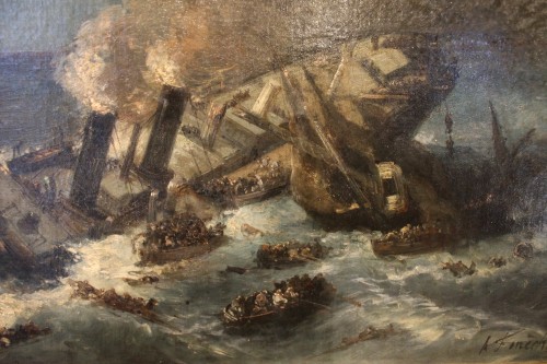 FONECHE André (1851-1942) – Scène de naufrage - Antiquités Thierry Martin