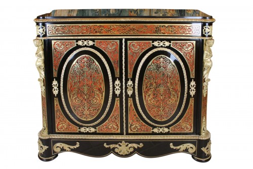 Meuble à hauteur d'appui en marqueterie Boulle, époque Napoléon III