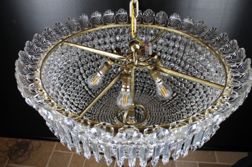 Antiquités - Baccarat – Important lustre plafonnier, circa 1900