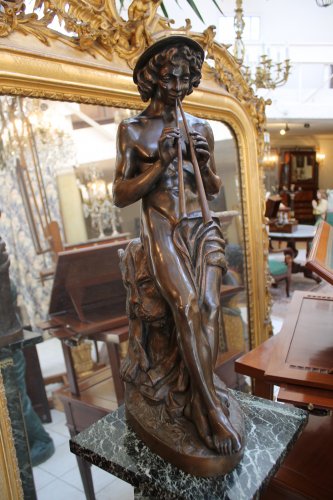 Joueur de flûte double - COINCHON Jacques Antoine Théodore (1814-1881) - Sculpture Style Napoléon III
