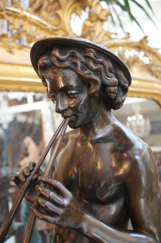 Joueur de flûte double - COINCHON Jacques Antoine Théodore (1814-1881) - Antiquités Thierry Martin