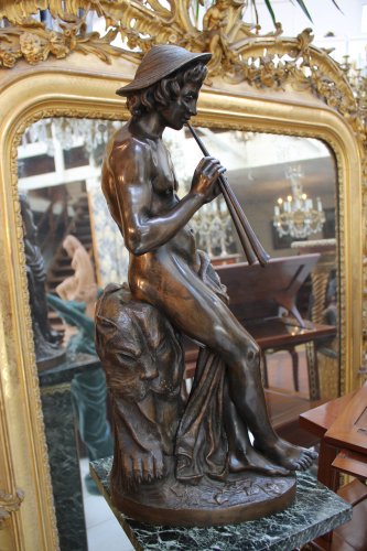 XIXe siècle - Joueur de flûte double - COINCHON Jacques Antoine Théodore (1814-1881)