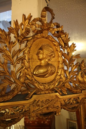 Miroirs, Trumeaux  - Miroir XIXe siècle en bois doré