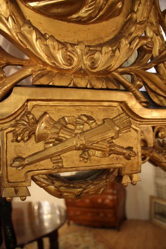 XIXe siècle - Miroir XIXe siècle en bois doré
