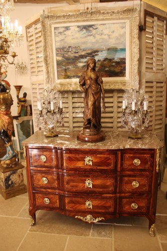 Commode marquetée d'époque Transition - Mobilier Style Transition