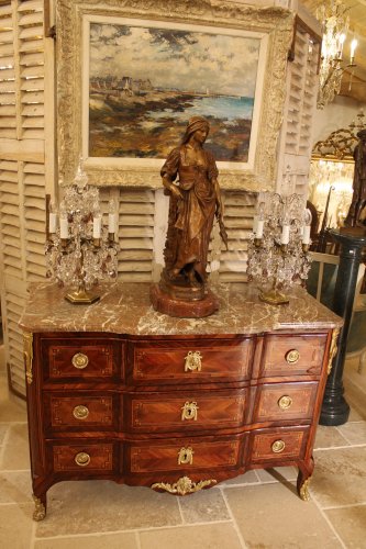 Mobilier Commode - Commode marquetée d'époque Transition