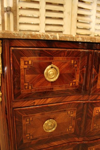 Antiquités - Commode marquetée d'époque Transition