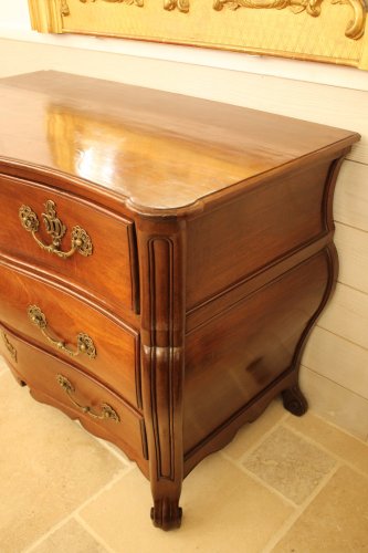 Commode Louis XV Bordelaise en acajou, époque XVIIIe siècle - Antiquités Thierry Martin