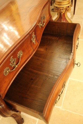 Antiquités - Commode Louis XV Bordelaise en acajou, époque XVIIIe siècle