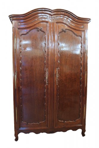 Armoire Nantaise en acajou de Cuba massif, XVIIIe siècle