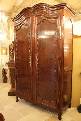 Mobilier Armoire - Armoire Nantaise en acajou de Cuba massif, XVIIIe siècle