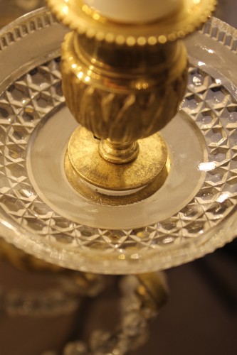 Lustre en bronze et cristal de Baccarat à 18 lumières, fin XIXe siècle - Luminaires Style 