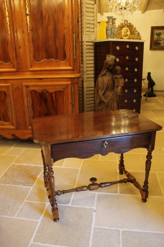 Mobilier Table & Guéridon - Table Louis XIV en bois de gaïac et acajou massif