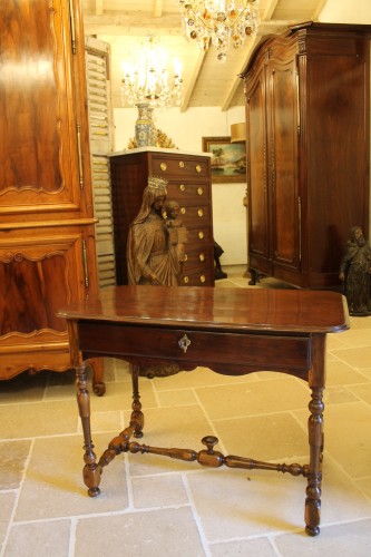 Table Louis XIV en bois de gaïac et acajou massif - Louis XIV