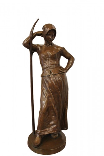 Alfred BOUCHER (1850-1934) - La Faneuse au champ, grande sculpture en bronze