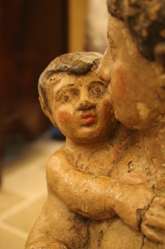 Vierge à l'enfant XVIIe siècle - Antiquités Thierry Martin