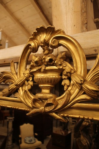 Miroir en bois doré d'époque Transition - Antiquités Thierry Martin