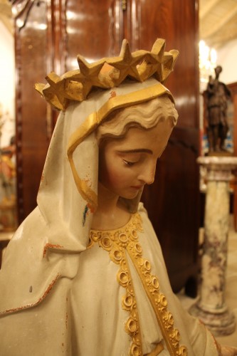  - Importante Vierge à l'Enfant en terre cuite, époque XIXe Siècle