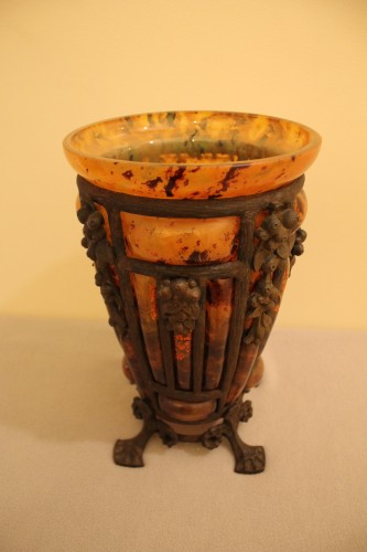 Antiquités - Vase Daum Nancy et Louis Majorelle