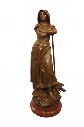 Glaneuse, important bronze de Henri Godet (1863-1937)
