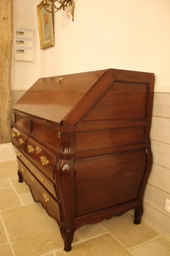 Commode scribanne en acajou massif - Bordeaux XVIIIe siècle - Mobilier Style Louis XV