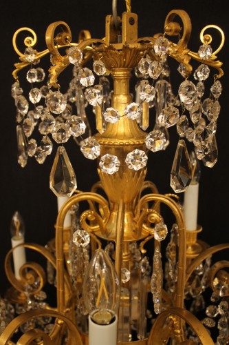 Baccarat - Lustre en bronze et cristal à 20 lumières, fin du XIXe siècle - Luminaires Style 