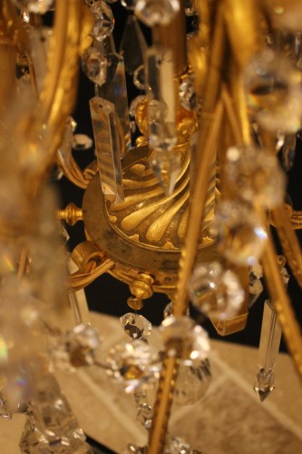 XIXe siècle - Baccarat - Lustre en bronze et cristal à 20 lumières, fin du XIXe siècle