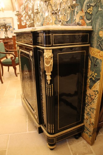 Mobilier Buffet - Meuble d'appui à ressaut marqueté de laiton, os et nacre, époque Napoléon III