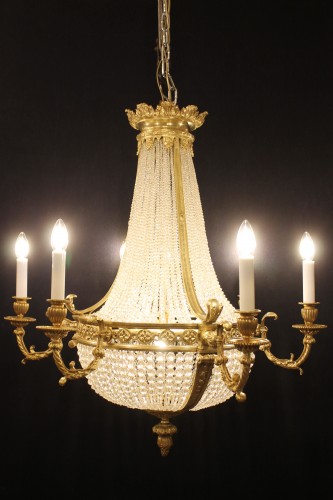 Lustre Montgolfière, fin XIXe siècle - Luminaires Style 
