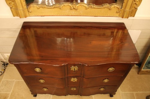 Commode de port Nantaise Louis XV en acajou massif - Mobilier Style 