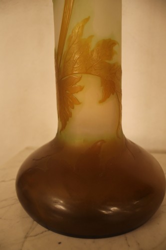 Etablissements Gallé - grand vase tubulaire - Verrerie, Cristallerie Style Art nouveau