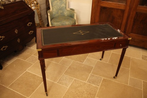 Antiquités - Table Tric Trac en acajou estampillée de Joseph SCHMITZ, époque Louis XVI