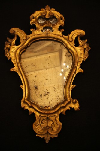Miroirs, Trumeaux  - Série de quatre miroirs Italiens du XVIIIe siècle