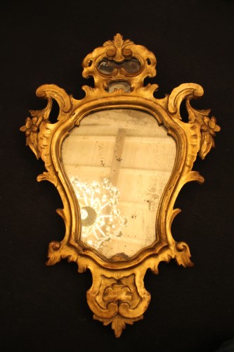 Antiquités - Série de quatre miroirs Italiens du XVIIIe siècle