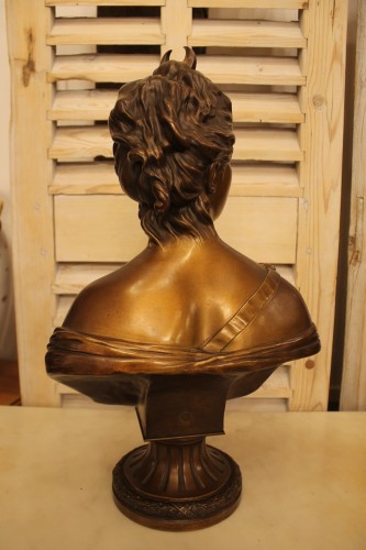 Buste en bronze de Diane Chasseresse d'après Houdon, fin du XIXe Siècle - Antiquités Thierry Martin