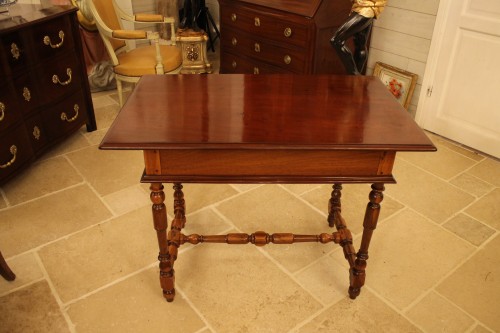 Antiquités - Louis XIV table in mahogany and gaïac, Rochelais work end of XVIIth-beginning of XVIIIth century